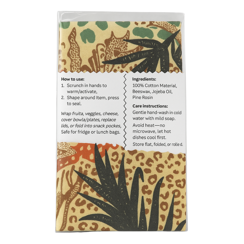 Jungle Beeswax Wraps – 3 pack